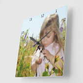 あなた自身の写真を加えて下さい スクエア壁時計 (傾斜)