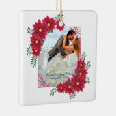 あなた自身の写真を|のオーナメントを結婚している加えて下さいエレガント セラミックオーナメント (右)