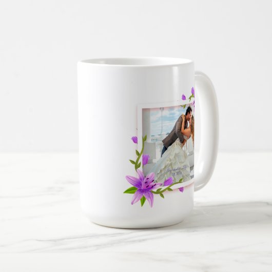 あなた自身の写真を|のクラシックなマグを結婚している加えて下さいエレガント コーヒーマグカップ (正面右)
