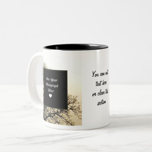 あなた自身の写真及び文字を加えて下さい ツートーンマグカップ (正面左)