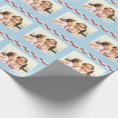 あなた自身の写真-クリスマス--を加えて下さい ラッピングペーパー (角)