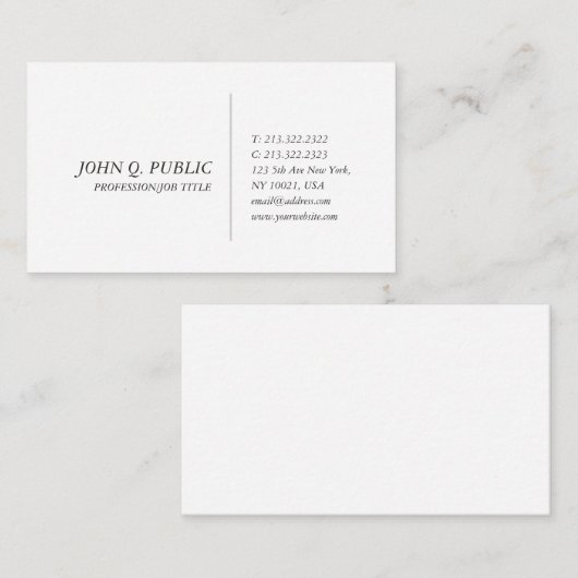 あなた自身の創造的なシンプルな設計の上品を作成して下さい 名刺 (正面/裏面)