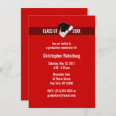 あなた自身の卒業の招待状の赤10を作成して下さい 招待状 (正面/裏面)