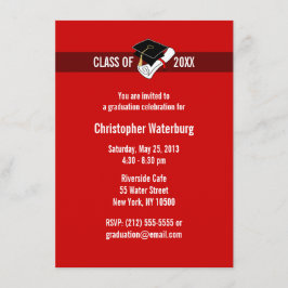 あなた自身の卒業の招待状の赤10を作成して下さい 招待状