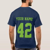 あなた自身の名前及び数おもしろいなラクロスのTシャツを加えて下さい Tシャツ (裏面)