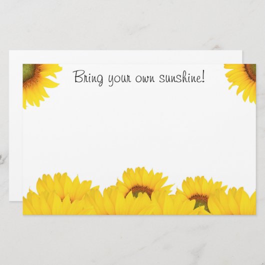 あなた自身の太陽のひまわりの花を持って 便箋 (正面/裏面)