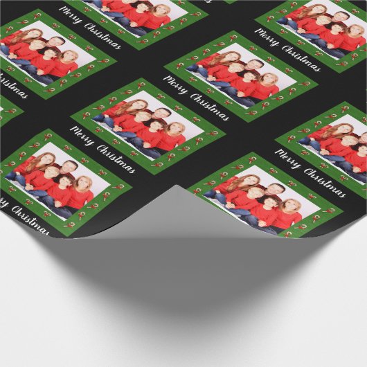 あなた自身の家族のクリスマスの写真を作成して下さい ラッピングペーパー (角)