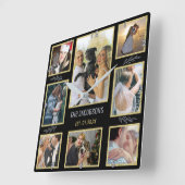 あなた自身の家族または結婚式8の写真のコラージュを作成して下さい スクエア壁時計 (傾斜)