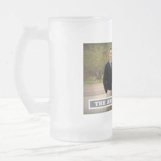 あなた自身の家族写真のモノグラムを作成して下さい フロストグラスビールジョッキ (左)