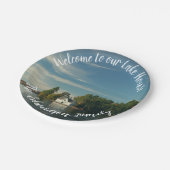 あなた自身の家族湖の夏家の歓迎をして下さい ペーパープレート (アングル)