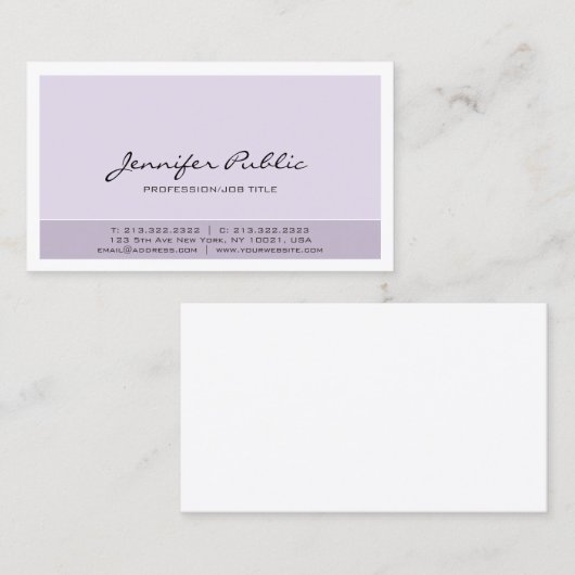 あなた自身の専門のエレガントでシンプルなモダンを作成して下さい 名刺 (正面/裏面)