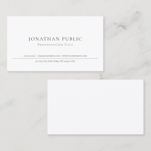 あなた自身の専門のクラシックなエレガントきれいになります作成して下さい 名刺 (正面/裏面)