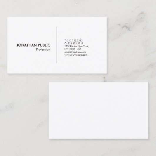 あなた自身の専門のモダンでシンプルなエレガント作成して下さい 名刺 (正面/裏面)