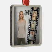 あなた自身の年長のポートレートにレトロのフィルム陰性をして下さい メタルオーナメント (右)