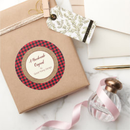 あなた自身の手で作られた 赤いバッファロープリントとバーリアップ ラウンドシール