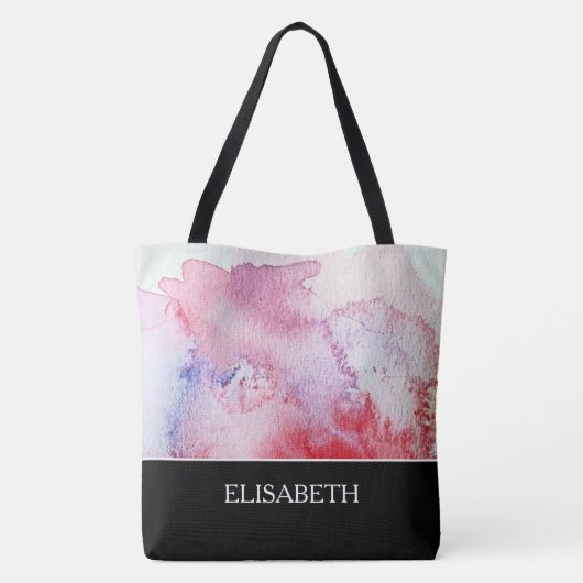 あなた自身の手塗りの水彩画の結婚式のバッグを作成して下さい トートバッグ (裏面)