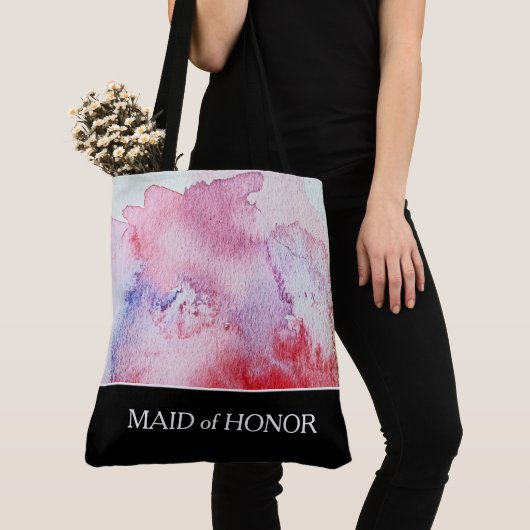 あなた自身の手塗りの水彩画の結婚式のバッグを作成して下さい トートバッグ (クローズアップ)