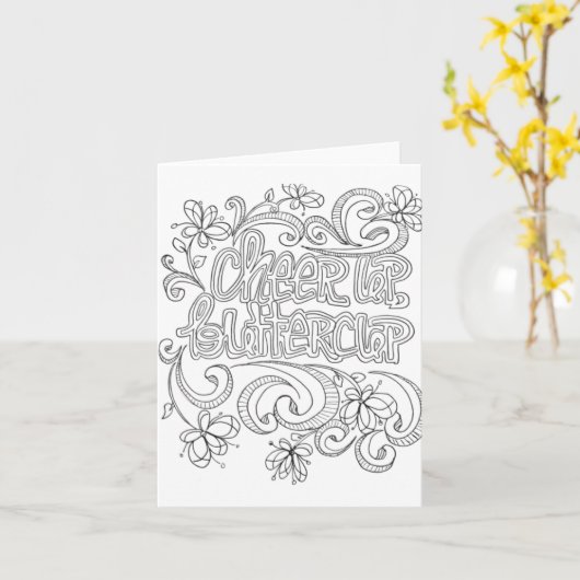 あなた自身の挨拶状の陽性の引用文を着色して下さい カード (黄色い花)