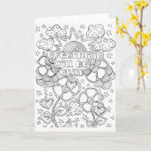 あなた自身の挨拶状を着色して下さい カード (黄色い花)