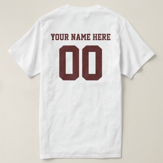あなた自身の数および名前 Tシャツ (デザイン裏面)