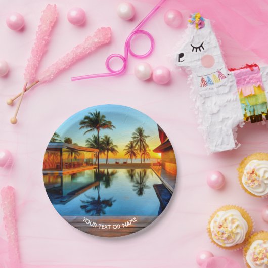 あなた自身の文字およびあなたの写真とカスタム設計して下さい ペーパープレート (パーティー)