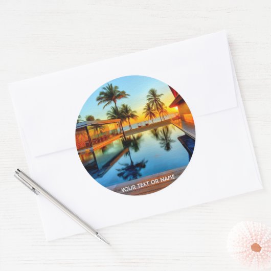 あなた自身の文字およびあなたの写真とカスタム設計して下さい ラウンドシール (封筒)