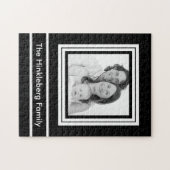 あなた自身の文字が付いているカスタムな家族写真 ジグソーパズル (横)