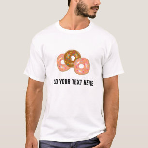 あなた自身の文字によって曇らされるドーナツを加えて下さい Tシャツ
