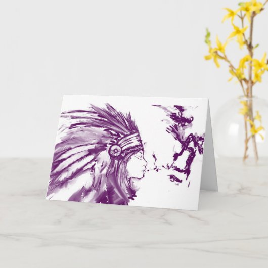 あなた自身の文字のネイティブアメリカンのアートワークを加えて下さい カード (黄色い花)