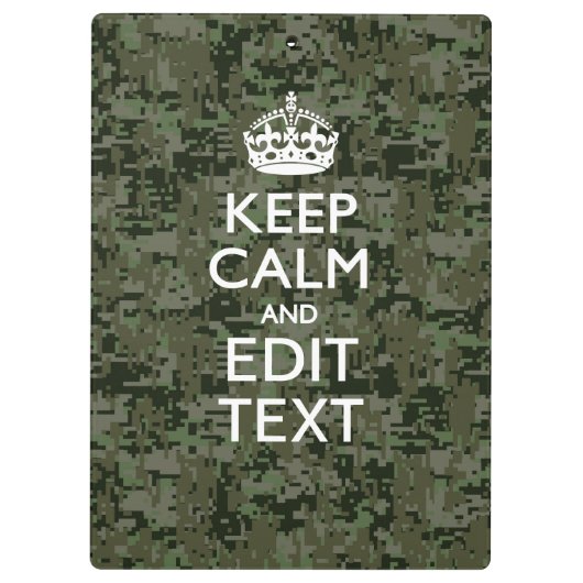 あなた自身の文字デジタル迷彩柄ウッドランド保コール クリップボード (裏面)