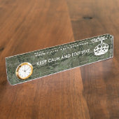 あなた自身の文字デジタル迷彩柄ウッドランド保コール デスクネームプレート (側面)