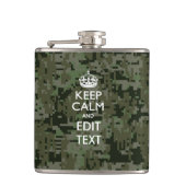 あなた自身の文字デジタル迷彩柄ウッドランド保コール フラスク (正面)