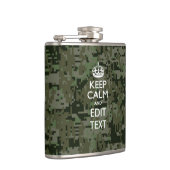 あなた自身の文字デジタル迷彩柄ウッドランド保コール フラスク (右)