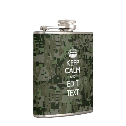あなた自身の文字デジタル迷彩柄ウッドランド保コール フラスク (右)
