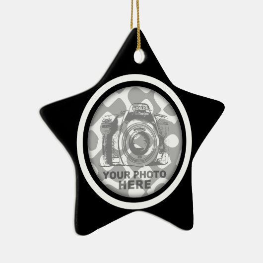 あなた自身の星のオーナメントの白黒フレームを作成して下さい セラミックオーナメント (右)