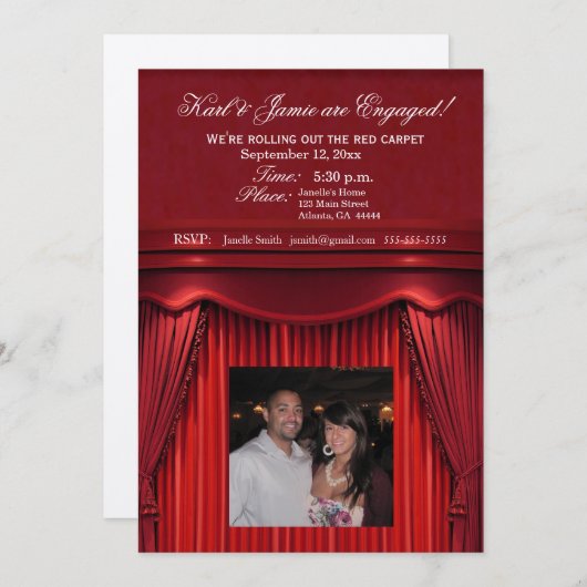 あなた自身の映画のスターになりましょう！ オリジナルの映画館風招待状テンプレート！ 招待状 (正面/裏面)