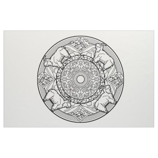 あなた自身の曼荼羅の生地のヤギを刺繍して下さい ファブリック (ファットクウォーター)