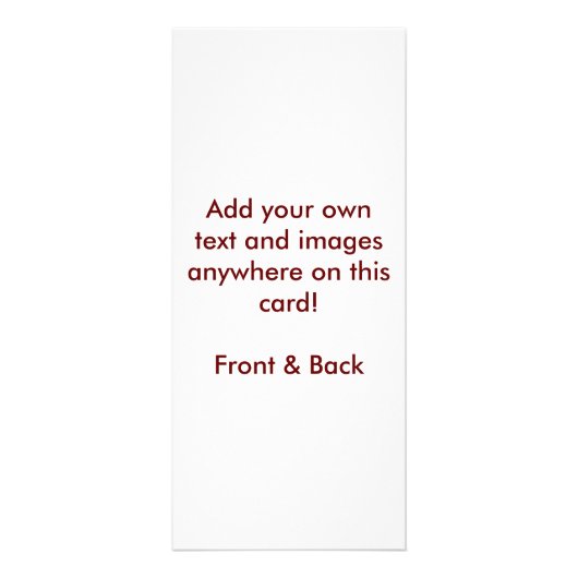 あなた自身の棚カードを作成して下さい ラックカード (正面)