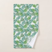 あなた自身の植物の葉パターンモノグラムを作成して下さい バスタオルセット (ハンドタオル)