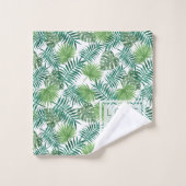 あなた自身の植物の葉パターンモノグラムを作成して下さい バスタオルセット (ウォッシュタオル)