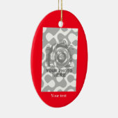 あなた自身の楕円形のオーナメントの赤い縦の写真を作成して下さい セラミックオーナメント (右)