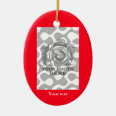 あなた自身の楕円形のオーナメントの赤い縦の写真を作成して下さい セラミックオーナメント (正面)