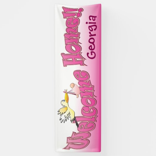 あなた自身の歓迎された家の旗のピンクを加えて下さい 横断幕 (縦)