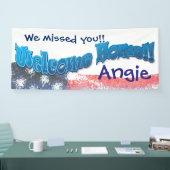 あなた自身の歓迎された家の旗の旗を加えて下さい 横断幕 (トレードショー)