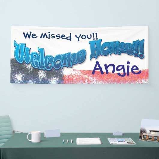 あなた自身の歓迎された家の旗の旗を加えて下さい 横断幕 (トレードショー)
