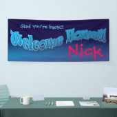 あなた自身の歓迎された家の旗の青いブレンドを加えて下さい 横断幕 (トレードショー)