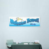 あなた自身の歓迎された家の旗の青を加えて下さい 横断幕 (トレードショー)