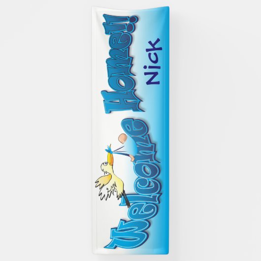 あなた自身の歓迎された家の旗の青を加えて下さい 横断幕 (縦)