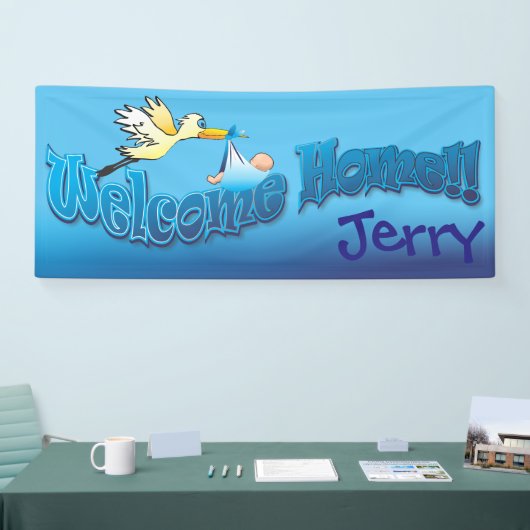 あなた自身の歓迎された家の旗の青を衰退します加えて下さい 横断幕 (トレードショー)