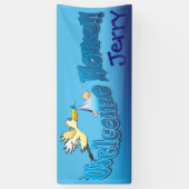 あなた自身の歓迎された家の旗の青を衰退します加えて下さい 横断幕 (縦)